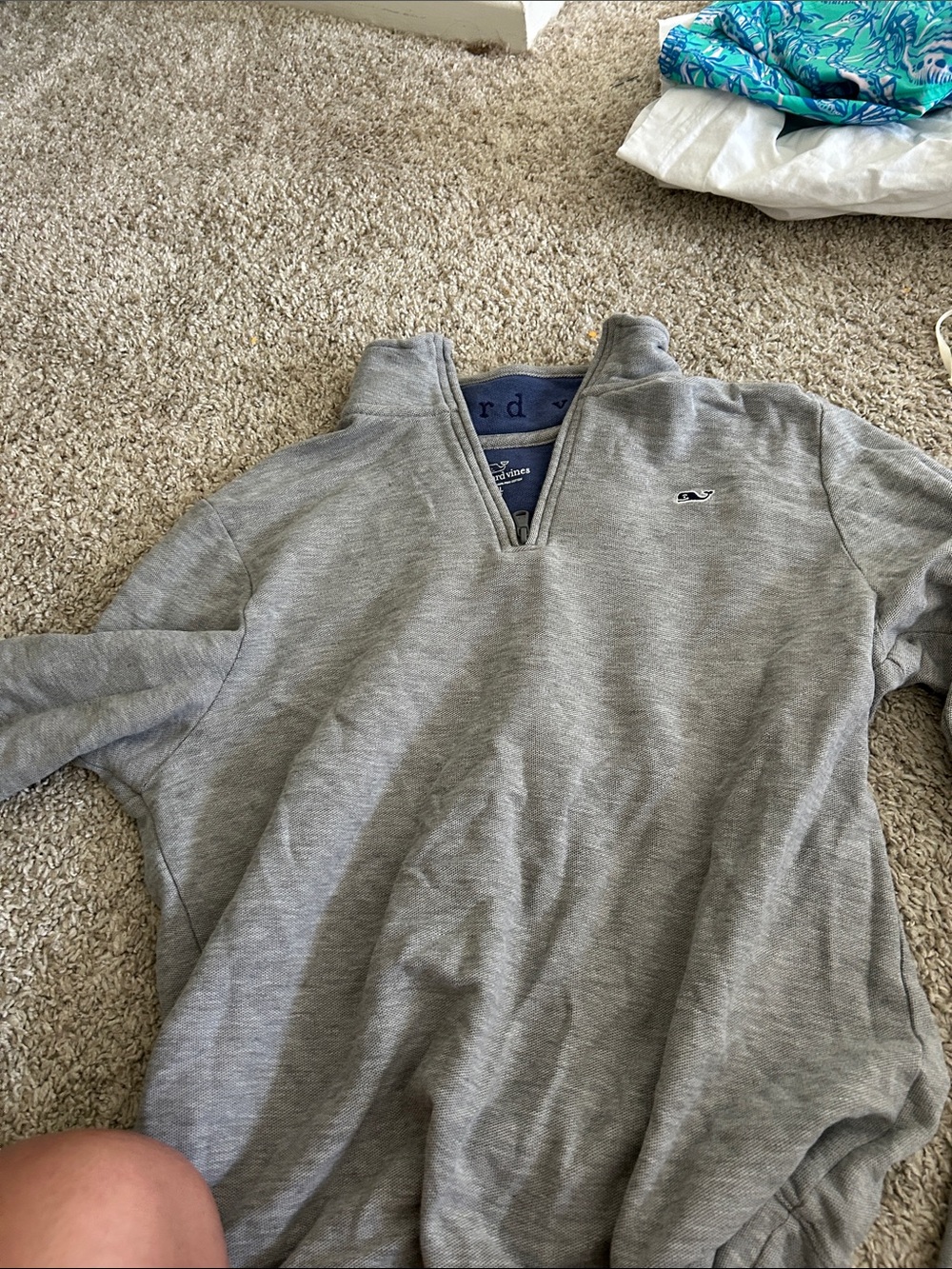 Vineyard Vines Heather Gray Quarter-Zip Pullover